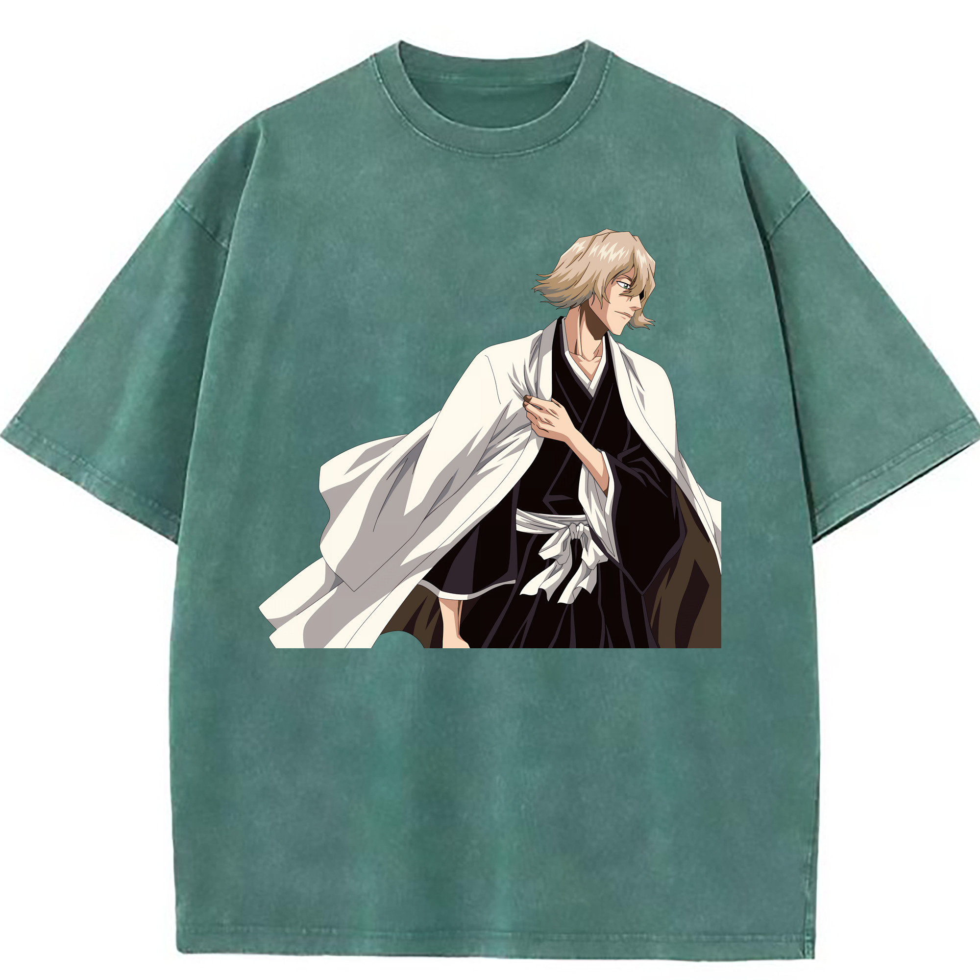 （画像用） "ブリーチ 浦原 喜助（うらはら きすけ） BLEACH Urahara Kisuke " 綿100% ヴィンテージ風 半袖Tシャツ（フロントプリント）